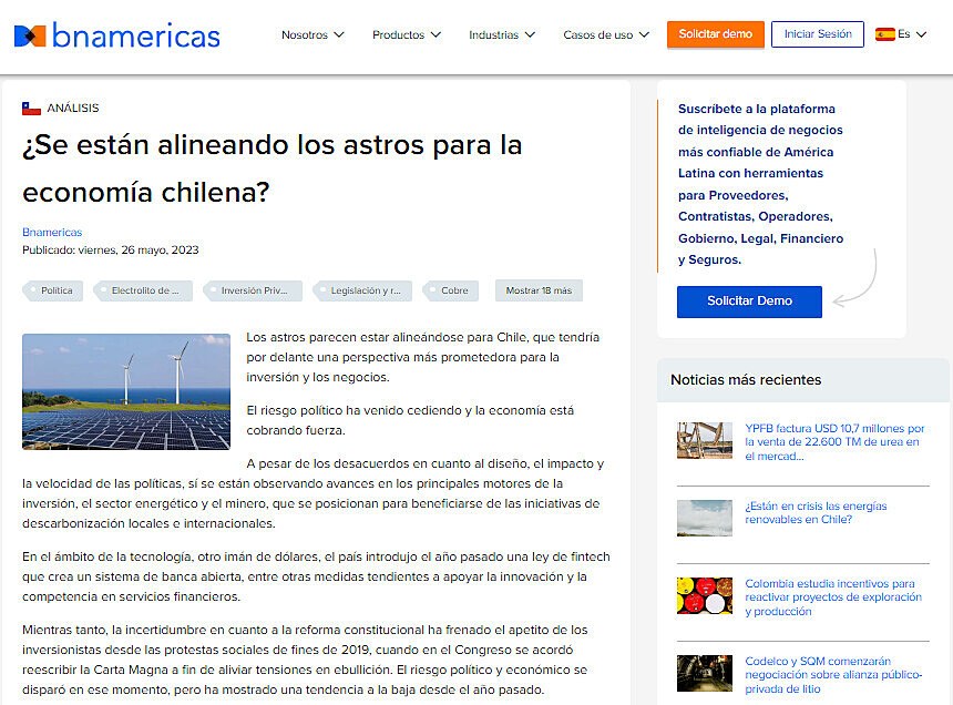 Se estn alineando los astros para la economa chilena?